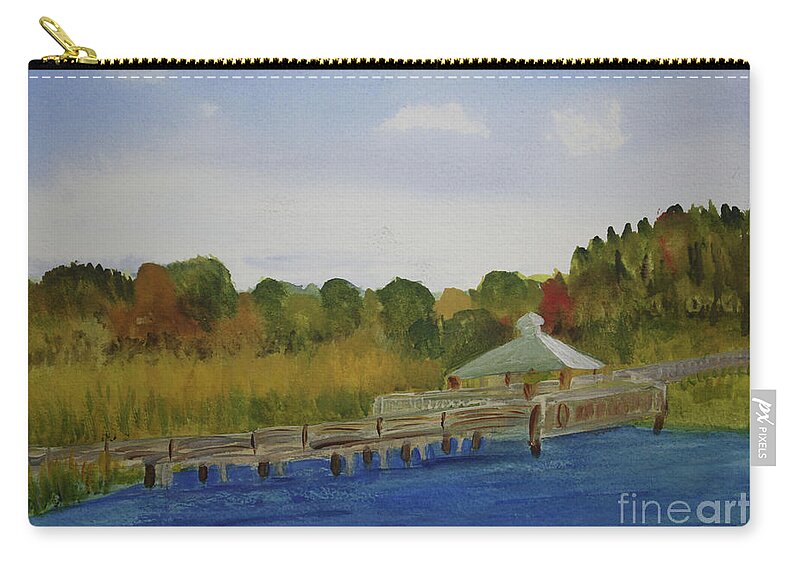 America Zip Pouch featuring the painting Walkway at Green Cay by Donna Walsh