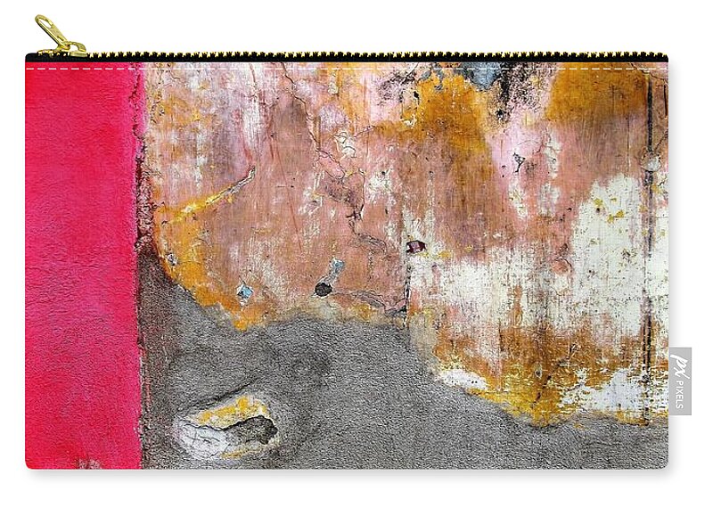 Texture Zip Pouch featuring the photograph Wall Abstract 151 by Maria Huntley