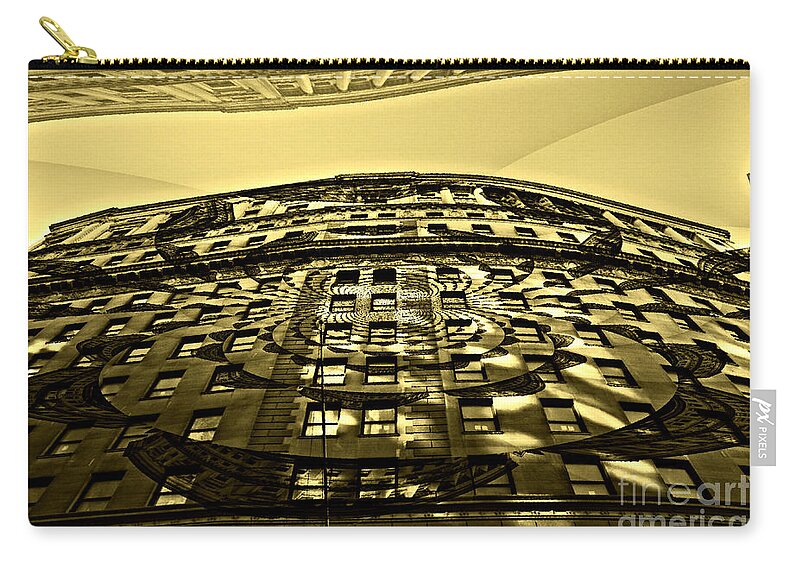 Wall St. Building Zip Pouch featuring the photograph Wall Street Looking Up by Julie Lueders 