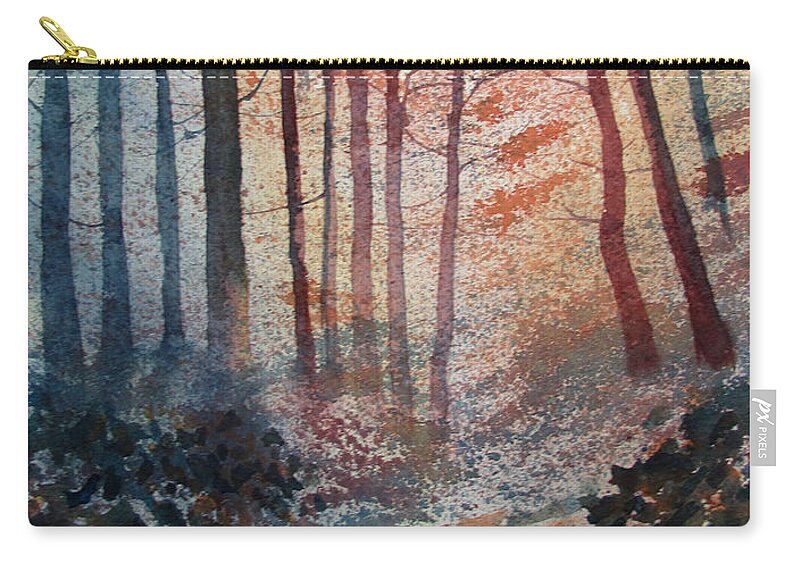 Glenn Marshall Yorkshire Artist Zip Pouch featuring the painting Wander in the Woods by Glenn Marshall