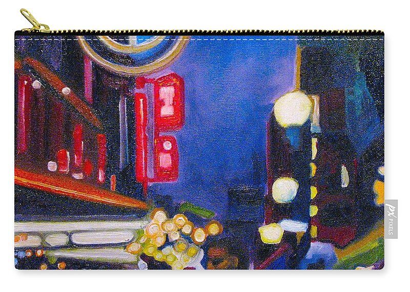 Night Scene Carry-all Pouch featuring the painting Wandering at Dusk by Patricia Arroyo