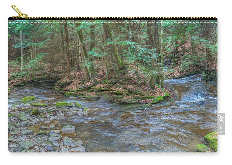 Wandering Stream Zip Pouch featuring the photograph Wandering Stream by Randy Steele