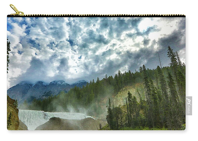 Wapta Zip Pouch featuring the photograph Wapta Falls 1 by Monte Arnold