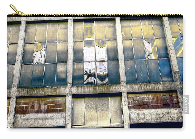 Warehouse Zip Pouch featuring the photograph Warehouse Wall by Wayne Sherriff