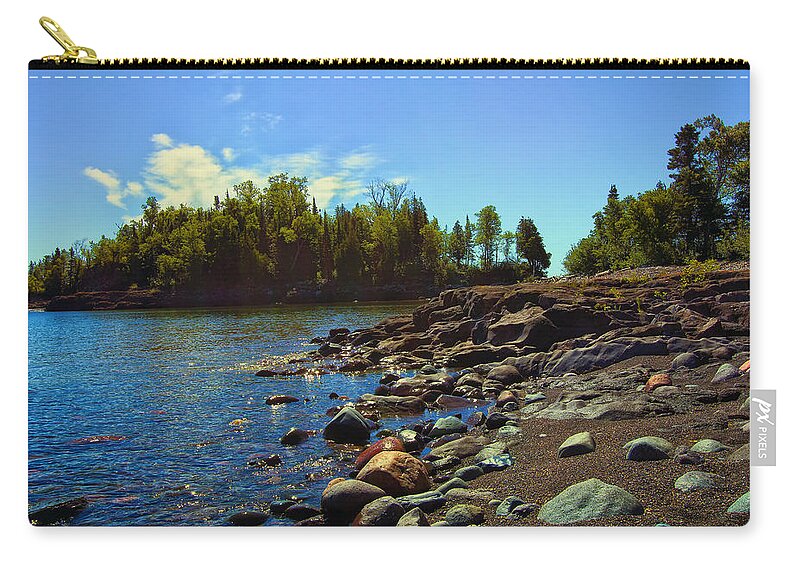 Sugarloaf Cove Minnesota Zip Pouch featuring the photograph Warmth of Sugarloaf Cove by Bill and Linda Tiepelman