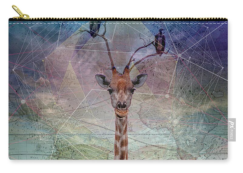Warning Zip Pouch featuring the digital art Warning by Linda Carruth