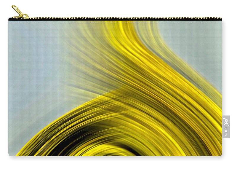 Digital Art Work Zip Pouch featuring the digital art Warped Worlds - Golden Currents No. 5 by Jason Freedman