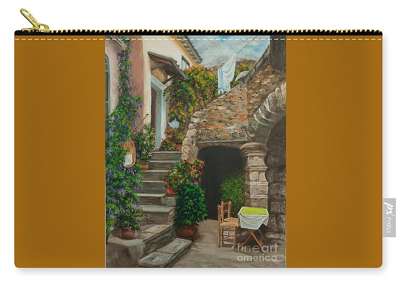 Italian Painting Carry-all Pouch featuring the painting Wash Day by Charlotte Blanchard