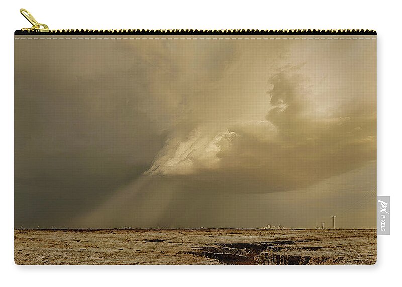 Storms Zip Pouch featuring the photograph Washburn Hail Shaft by Scott Cordell