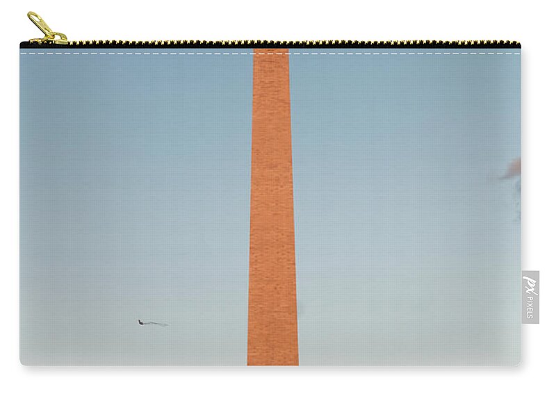 Washington Monument Zip Pouch featuring the photograph Washington Monument at sunset by Doolittle Photography and Art