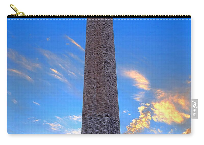 Washington Zip Pouch featuring the photograph Washington Monument at Sunset by Olivier Le Queinec