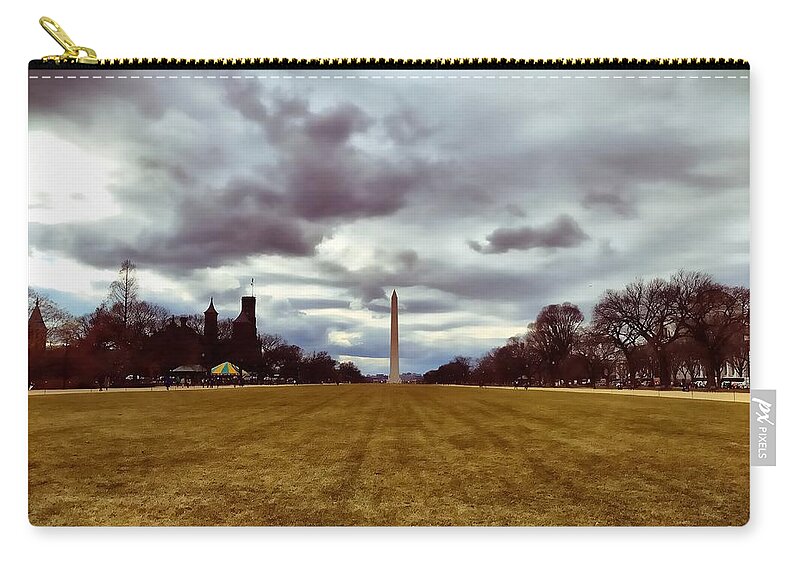 Washington Monument Zip Pouch featuring the photograph Washington Monument by Chris Montcalmo