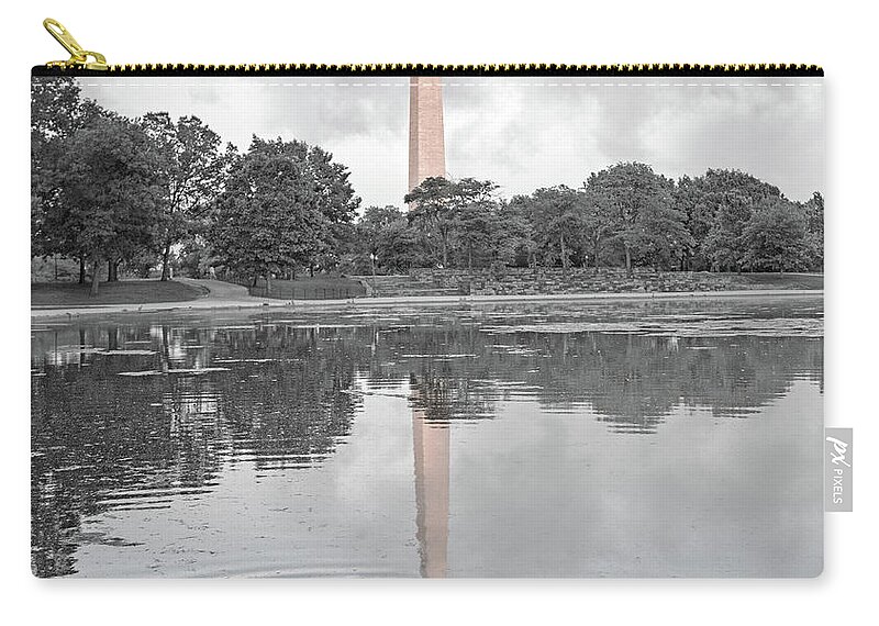 Washington Zip Pouch featuring the photograph Washington Monument Mallards in Love by Betsy Knapp