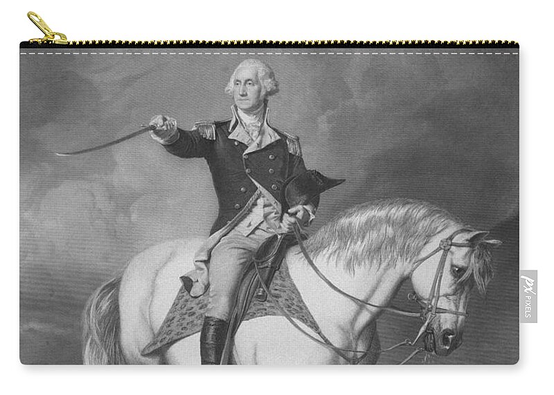 American Revolution Zip Pouch featuring the mixed media Washington Receiving A Salute At Trenton by War Is Hell Store
