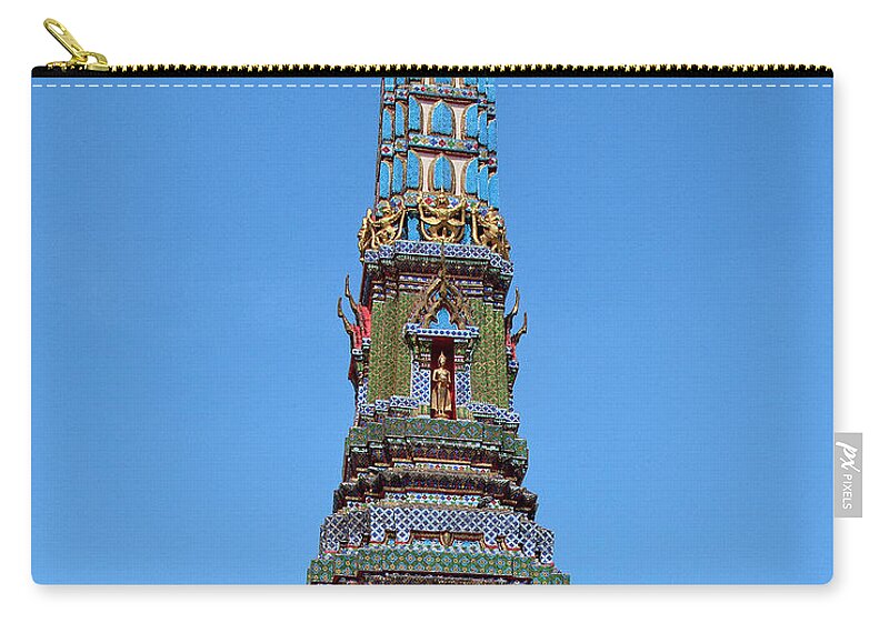 Scenic Zip Pouch featuring the photograph Wat Intharam Phra Prang West DTHB0907 by Gerry Gantt