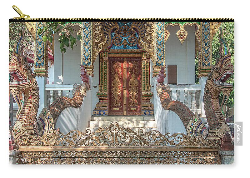 Scenic Carry-all Pouch featuring the photograph Wat Nam Phueng Phra Ubosot Entrance DTHLA0012 by Gerry Gantt