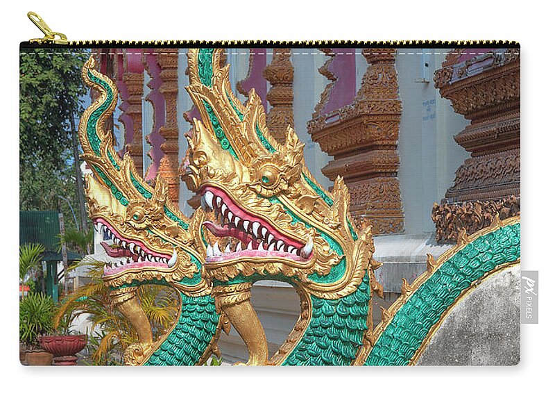 Scenic Carry-all Pouch featuring the photograph Wat Nam Phueng Phra Wihan Naga Guardians DTHLA0007 by Gerry Gantt