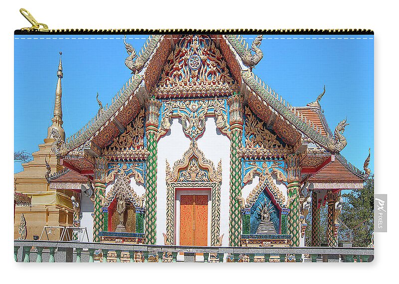 Scenic Zip Pouch featuring the photograph Wat Phratat Chom Taeng Phra Ubosot DTHCM1690 by Gerry Gantt