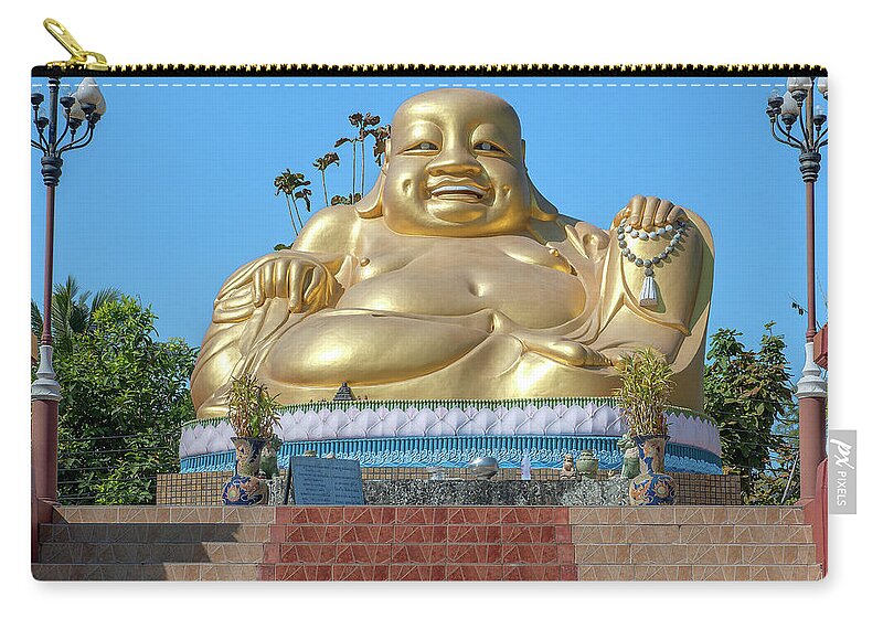 Scenic Zip Pouch featuring the photograph Wat Piyaram Wealth Luck Buddha Shrine DTHCM1233 by Gerry Gantt