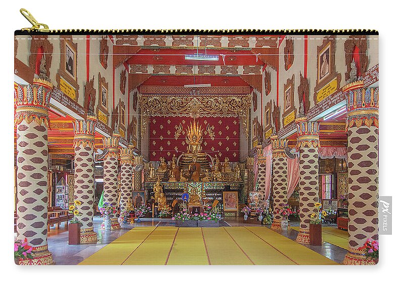 Scenic Zip Pouch featuring the photograph Wat Thung Luang Phra Wihan Interior DTHCM2104 by Gerry Gantt