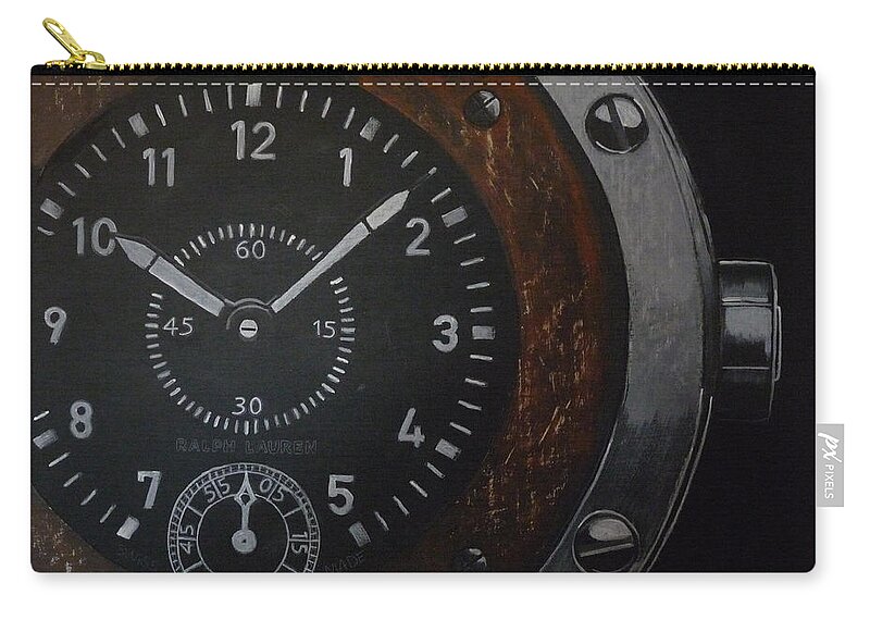 Watch Zip Pouch featuring the painting Watch by Richard Le Page