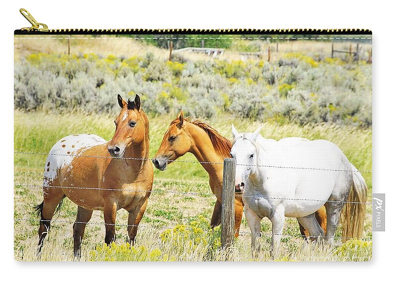 Horses Zip Pouch featuring the photograph Watchful by Merle Grenz
