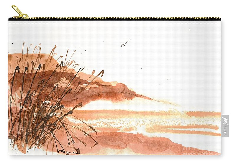 Ink Zip Pouch featuring the painting Watching birds by Karina Plachetka