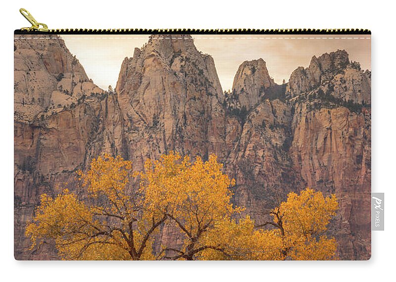 Zion Zip Pouch featuring the photograph Watching Over Zion by Dustin LeFevre