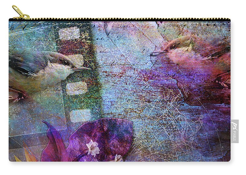 Watching Wildlife Carry-all Pouch featuring the digital art Watching the Wild World by Linda Carruth
