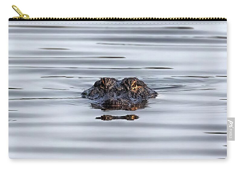 Alligator Carry-all Pouch featuring the photograph Watching You by Susan Rissi Tregoning