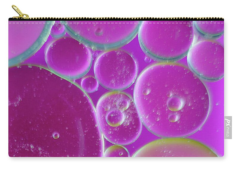 Water Carry-all Pouch featuring the photograph Water and oil bubbles by Andy Myatt