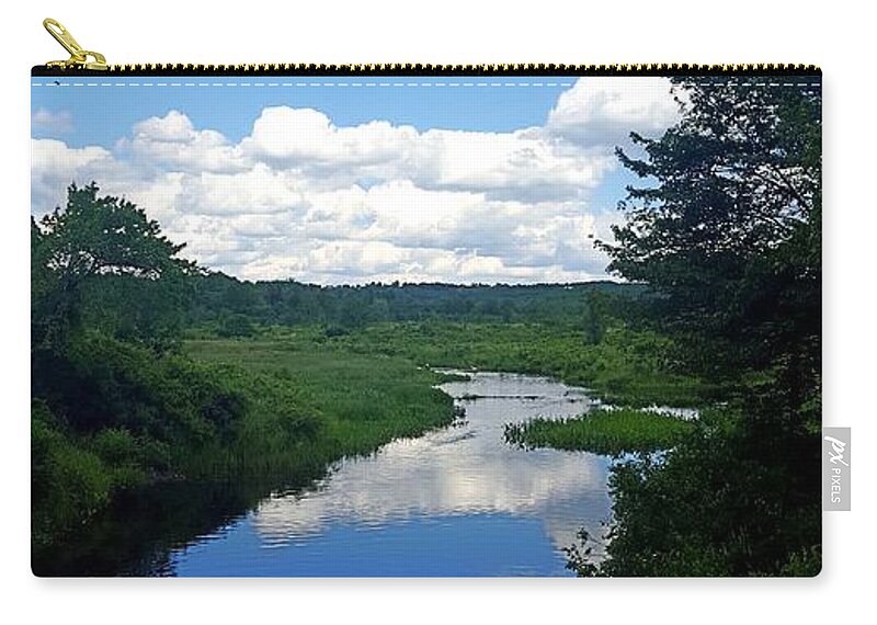 Reflections Carry-all Pouch featuring the photograph Water and Woods in Warren by Dani McEvoy
