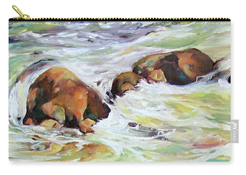 Oil Zip Pouch featuring the painting Water Dance by Rae Andrews