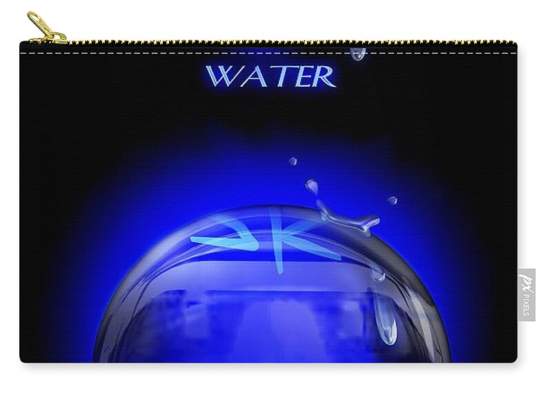 John Wills Art Zip Pouch featuring the digital art Water Elemental Sphere by John Wills