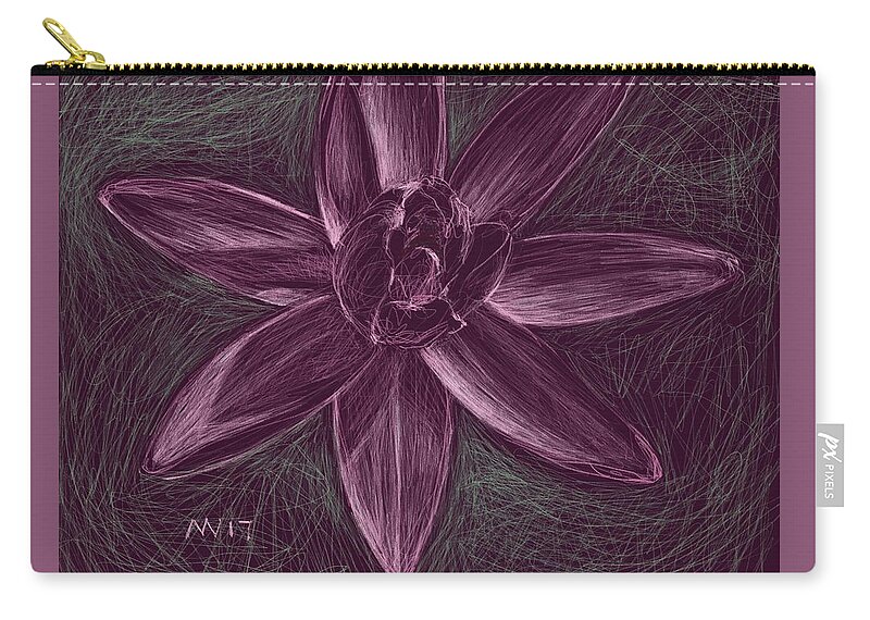Water Lily Carry-all Pouch featuring the digital art Water Lily by AnneMarie Welsh