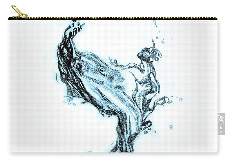 Water Splash Drawing Carry All Pouch For Sale By Oana Unciuleanu