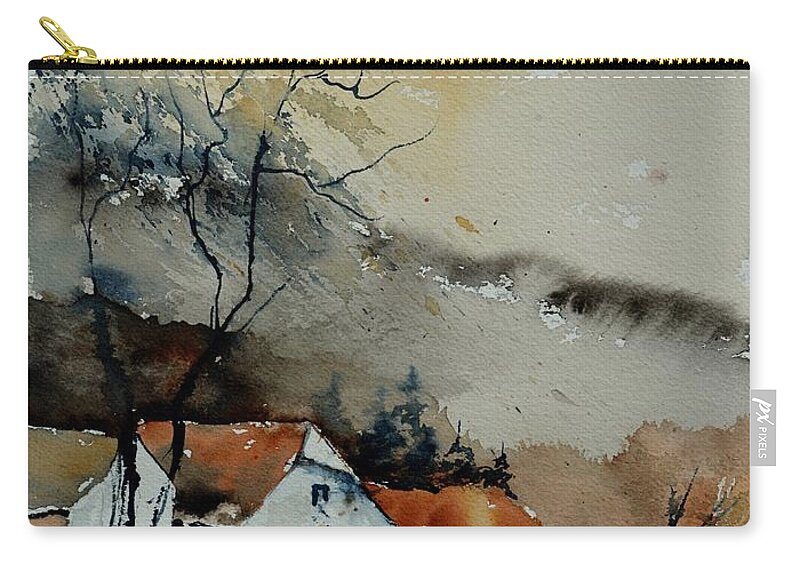 Landscape Zip Pouch featuring the painting Watercolor 612032 by Pol Ledent