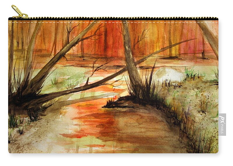 Landscape Zip Pouch featuring the painting Watercolor Challenge by Julie Lueders 