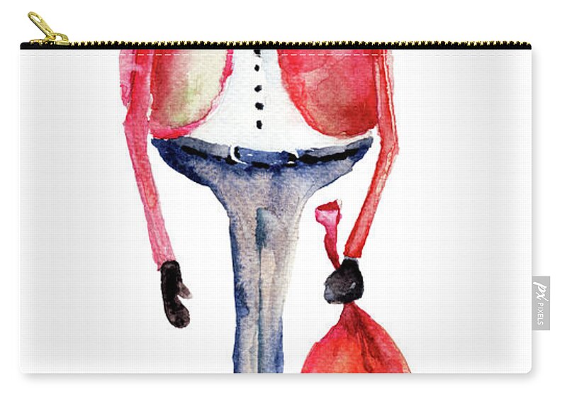 Santa Zip Pouch featuring the painting Watercolor illustration of Santa Claus by Regina Jershova