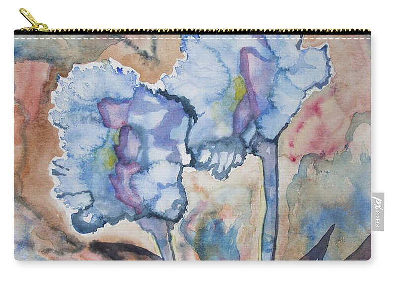 Orchid Zip Pouch featuring the painting Watercolor - Orchid Impression by Cascade Colors
