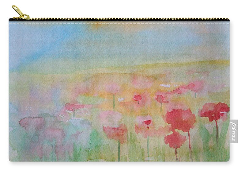 Flowers Zip Pouch featuring the painting Watercolor Poppies by Julie Lueders 