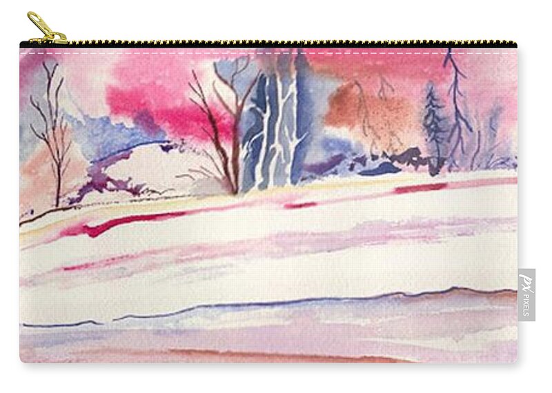 Nature Zip Pouch featuring the painting Watercolor river by Darren Cannell