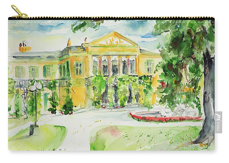 Cityscape Zip Pouch featuring the painting Watercolor Series 195 by Ingrid Dohm