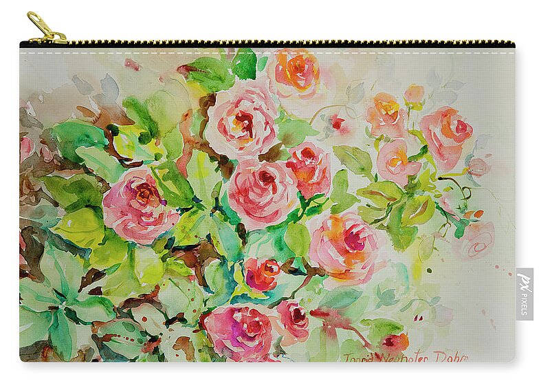 Floral Carry-all Pouch featuring the painting Watercolor Series 202 by Ingrid Dohm