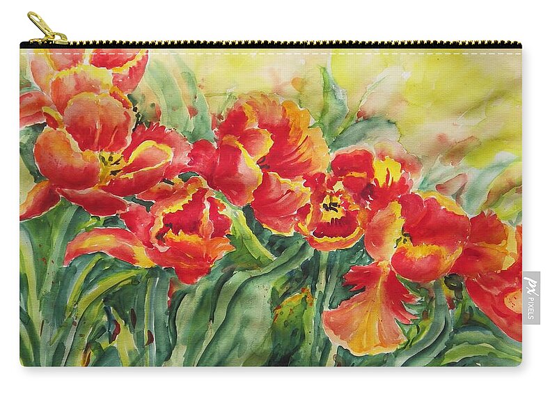 Flowers Zip Pouch featuring the painting Watercolor Series No. 241 by Ingrid Dohm