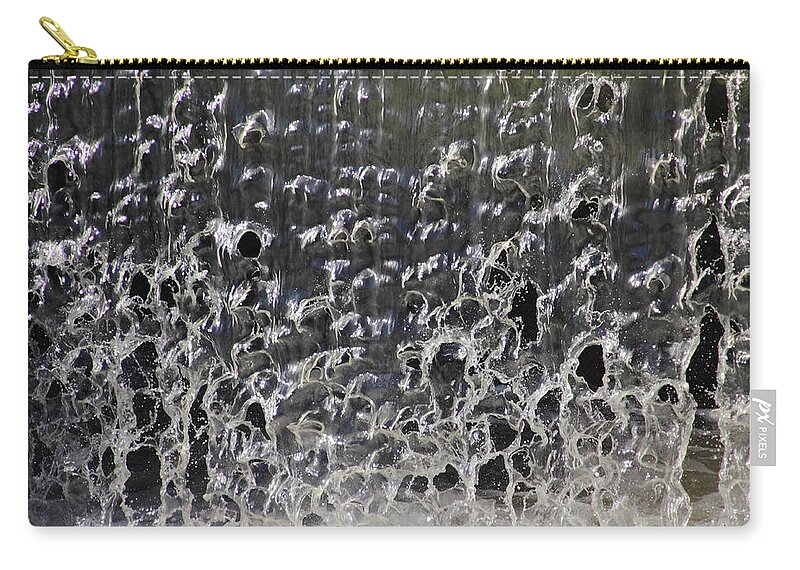 Waterfall Zip Pouch featuring the photograph Waterfall Abstract by Angela Murdock