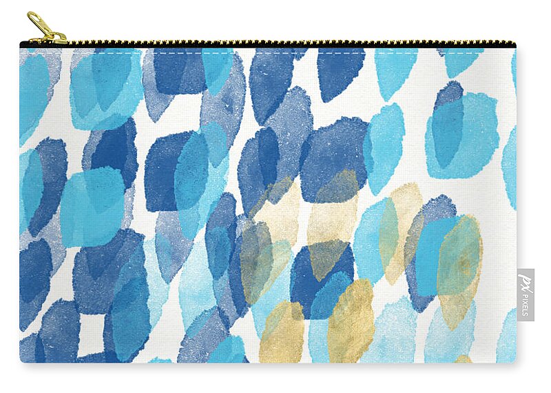 Water Zip Pouch featuring the painting Waterfall- Abstract Art by Linda Woods by Linda Woods
