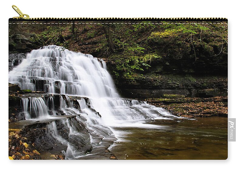 Waterfalls Zip Pouch featuring the photograph Waterfall Cascade Salt Springs State Park by Christina Rollo