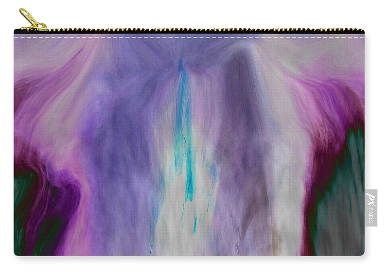 Abstract Art Zip Pouch featuring the digital art Waterfall by Linda Sannuti
