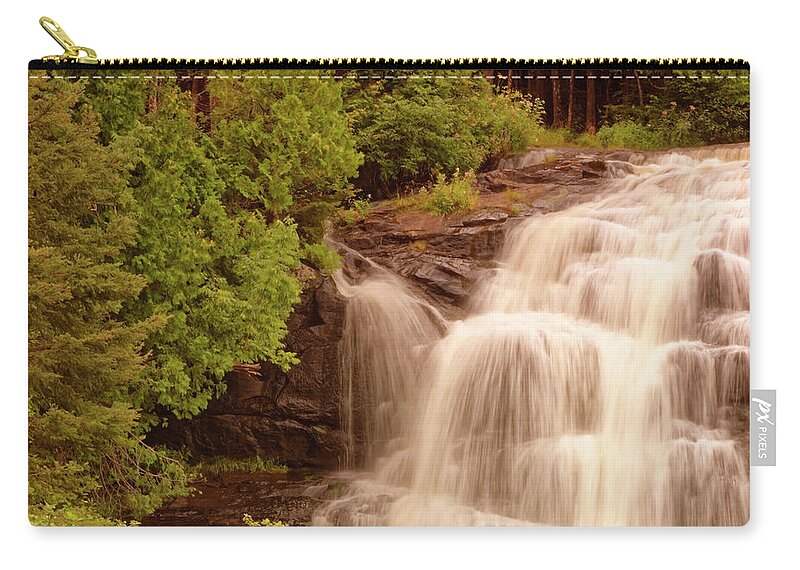 Waterfall Zip Pouch featuring the photograph Waterfall by Peter Ponzio
